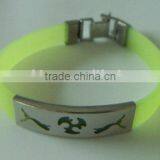 Fashion Leather Rubber Silicon Bracelet thumbnail-1