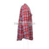 OEM Custom Red Hooded Flannel Shirt With Long Sleeve thumbnail-4