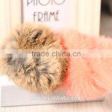 Real Rex Rabbit Fur Elastic Hair Bands Hair Bands Elastic Ties Ponytail Holder Hair Accessories for Women thumbnail-3