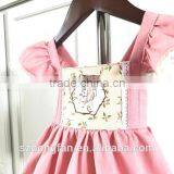 Little Girls Easter Bunny Holiday Dress Rabbit Flutter Sleeve Lace Pink Dress thumbnail-2