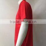 Hot Sale Mens Red Plain Polyester 3 Buttons Closure Pique Short Sleeve Polo Shirt thumbnail-3