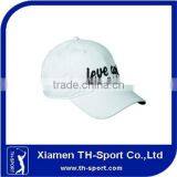 3D Embroidery Logo White Golf Caps for Men For Sale thumbnail-1