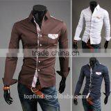 Wholesale Korean Latest Style Slim Fit Man Shirt With Matcted Placket & Pocket thumbnail-1