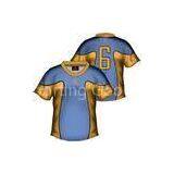 Gold / Blue Round Neck Sublimated Soccer Jersey With Personalize Logo For Leagues, Teams