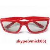 Fashion Red Frame ABS Plastic Passive Circular Polarized 3d Glasses