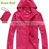 Rose Red Windbreaker Lightweight Hooded Pullover Packable Jacket With Bag thumbnail-1