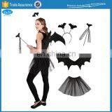 Halloween Bat Dressup Wing Tutu Headband Wand Costume Set thumbnail-1