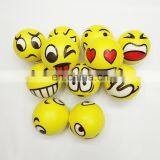 Assorted Expression Soft pu Relieve Stress Novelty Relax Toys Emoji Face Squeeze Balls