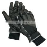 Black cow split leather working gloves/Safety Gloves Driver Flexible Fabric Cuff Work Gloves