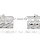 Hot Selling Silver Cylindrical Strip Cufflinks Hot Sale Classic Cylindrical Shaped Skirt Cufflinks Blank Cufflinks for Men