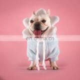 Cute Dog Bulldog Clothes Flannel Coats Jacket Sunflower Design Hoodie Cosplay Pet Apparel thumbnail-1