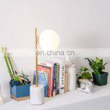 Modern Marble Base Gold Metal Glass Ball Restaurant Table Lamp thumbnail-5