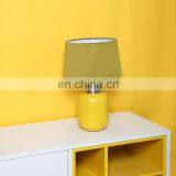 High Quality Custom Cheap Yellow Matt Nightstand Lamps Ceramic for Hotel Bedroom thumbnail-4