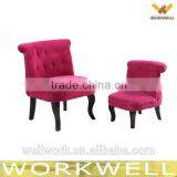 WorkWell Classic Velvet Fabric Children Chair With Wood Legs Kw-D4040-1 thumbnail-1