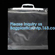 customized printing and size rigid snap handle bag/rigid handle plastic bag/handle polybag,rigid snap loop handle plasti