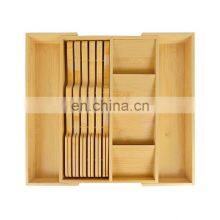 Multifunctional Expandable Bamboo Kitchen Silverware Drawer Organizer Adjustable Utensil Cutlery Organizer Tray thumbnail-5