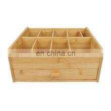 Home Office Bamboo Desk Drawer Organizer Bamboo Desktop Organizer Durable Wood Table Top Storage for Pencils thumbnail-1