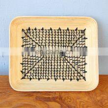 Polished Healthy Product Bamboo Mixed Seagrass Serving Tray Decor Table Traditional Vietnam Supplier thumbnail-1