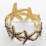 Fashion Beach and Sea Life Jewelry Pave Bead Starfish Stretch Bangle Bracelet thumbnail-4