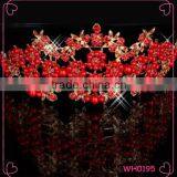 2015 New and Hot Selling The Bride Crown Bright Red Pearl Diamante Wedding Accessories