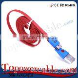 Flat Noodle Smile Face Design Mobile Usb 3.0 Easy Transfer Charging Cables Wires thumbnail-3