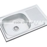 740*440mm single bowl with drainer kitchen sink stainless steel sink