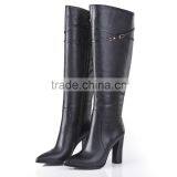 Chunky High Heel Women Boots Oem Leather Dress Boots Lambskin Leather High Women Boots thumbnail-1