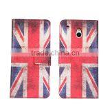 Wholesale price Flag leather cover case with card slots For HTC One mini M4