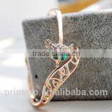 Genuine Austrian Crystals Gold Plated Fox Bangle Bracelet Jewelry thumbnail-6