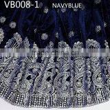 2015 New Coming VB008-1 Navy African Velvet Lace Fabric /velvet Lace/velvet Lace Fabric thumbnail-1