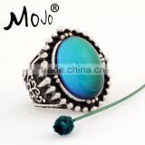 Manufacture High Quality Plating Antique Silver Personalized Magic Jewelry Ring Fashion for Sale Men's Mood Rings