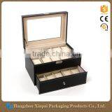 20 Grids Custom Black Leather Wrist Watch Display Box