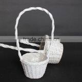 a Set of 2 Pcs Handmade White Round Wicker Flower Baskets thumbnail-1