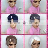 C065 New Style Jersey Elastic Tube Underscarf,muslim Scarf Hats thumbnail-1