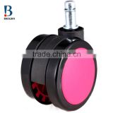 shenzhen colorful 60mm pink nylon non-trace swivel double furniture casters