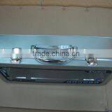 Open Top Tin Box With Center and Side Lock With Handle