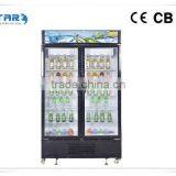 rear bumper impact support bar outside condenser 1000L VSC-1000 upright glass door refrigerator From China Supplier