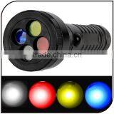 Traffic Light Cree Q5 Led Camping Torch Light Rechargeable 4 Color Hunting Search Light