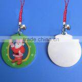 Metal Printing Santa Claus Charm Straps for Gifts