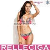 Lace Bikini Swimsuit With Triangle Top and Brazilian Cut Scrunch by RELLECIGA 2016