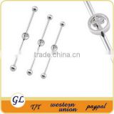 316l Surgical Steel Beautiful Industrial Barbell Cartilage Tragus Fake Earring Ear Gauge Bar Piercing Jewelry