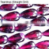 Garnet Smooth Teardrop (straight drill) Beads