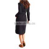 Womens Cotton/polyester Blend Duffield Robe--Black thumbnail-2