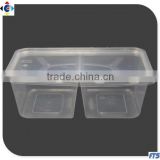750ml Transparent Food Container, Two Compartments Microwave Food Boxes