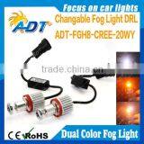 Hot Sell 20W USA CR LED Fog Light Dual Color H8/H10/H11/9005/9006/H16 Color Changing Fog Lamp Canbus Headlights for VW for Golf5 thumbnail-4