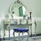 Solid Wood New Classical Furniture Used Bedroom Set Double Bed Bedside Table Wardrobe Dressing Table Bench Royal Chair Commode thumbnail-4