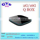 Latest Android5.1 tv Box Q Box Amlogic S905 Android 5.1 tv Box Ram 2g Rom 16g 4K Kodi 16.0 Qbox Full Stock