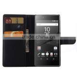 Cheap Goods From China Credit Card Slots Wallet Lychee Leather pu Leather Cover for Sony z5 Premium Wholesale