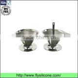 Promotional Gift 304 Stainless Steel Custom Coffee Dripper With Cup Stand