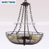 Industrial Vintage Style Black Hanging Pendant Light Fixture Metal Wire Cage Lamp thumbnail-1